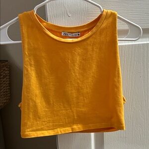 Zara  Vibrant Yellow Gold Tank Top